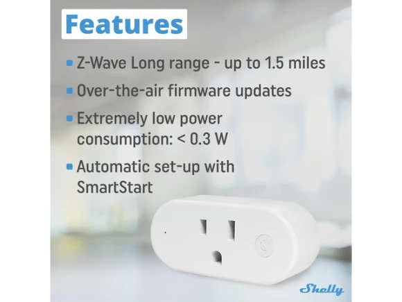 White Z-Wave smart plug — Smart Plug, Shelly