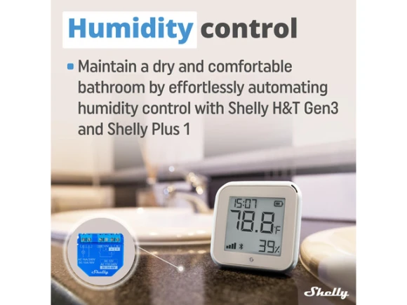 Wi-Fi Temperature and Humidity Sensor, White — Temperature & Humidity Sensor, Shelly
