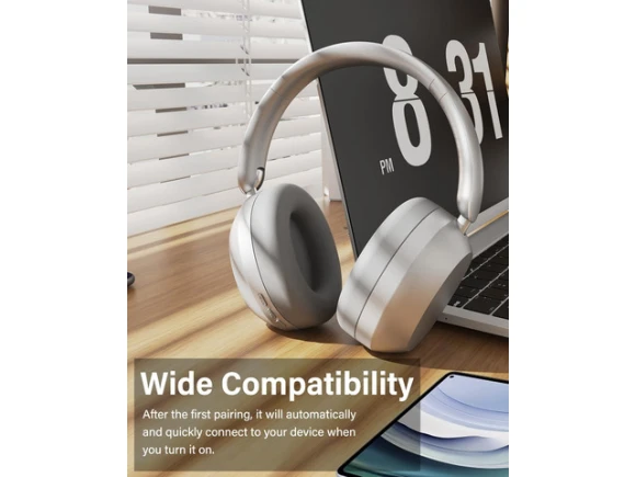 Wireless Bluetooth Headphones, Silver — Wireless Earbuds, Generic Logic, Inc.