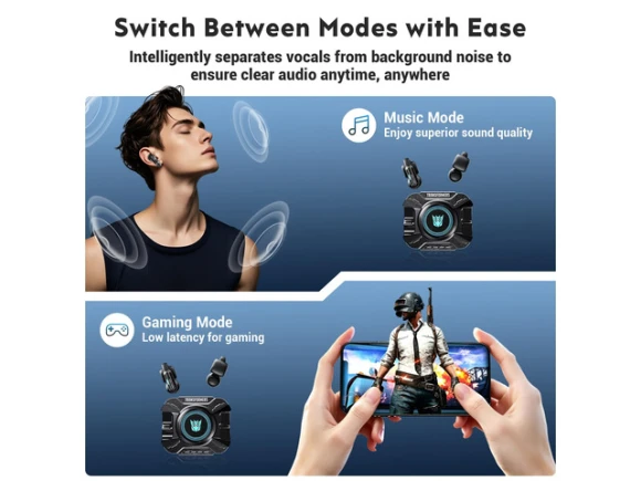 Clip-on Open-Ear Wireless Bluetooth Headphones, Megatron Black — Wireless Earbuds, Generic Logic, Inc.