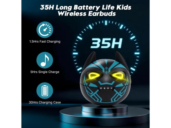 Black Wireless Earbuds for Children — Wireless Earbuds, Generic Logic, Inc.