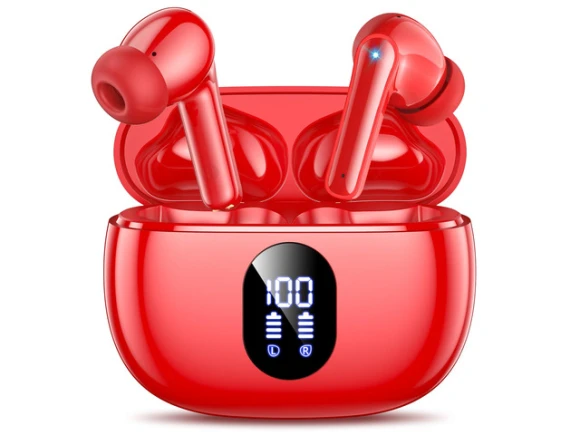 Red Wireless Earbuds — Wireless Earbuds, Generic Logic, Inc.