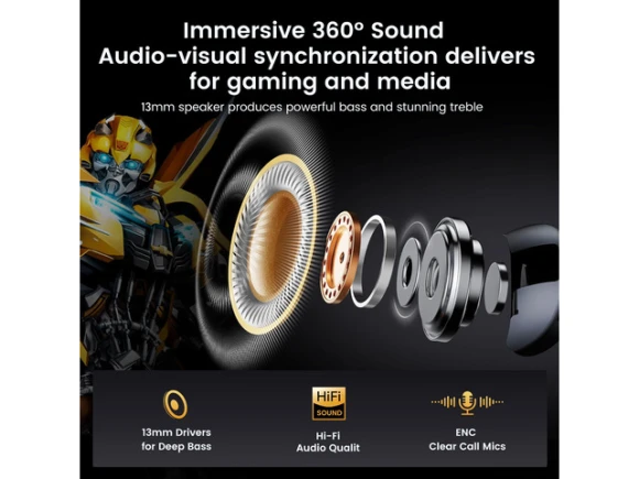 Wireless Earbuds, Bumblebee Black — Wireless Earbuds, Generic Logic, Inc.