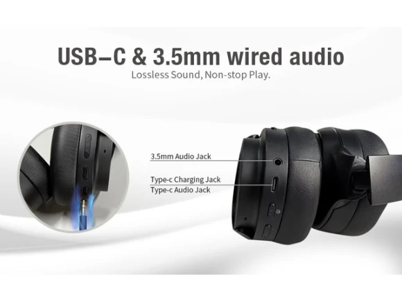 Black Overhead Headphones — Wireless Earbuds, Generic Logic, Inc.