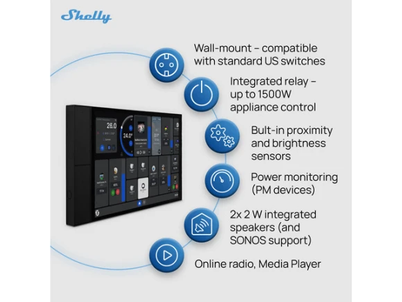 10.1-inch In-wall smart home control panel — Smart Switch, Shelly