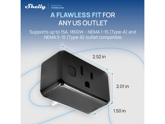 Gen4 Black Smart Plug — Smart Plug, Shelly