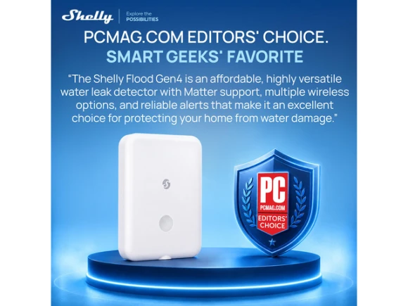 Smart Leak and Rain Detector, Gen4 — Water Shut Off Valve, Shelly
