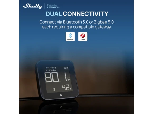 Temperature and Humidity Sensor with E-paper Display — Temperature & Humidity Sensor, Shelly