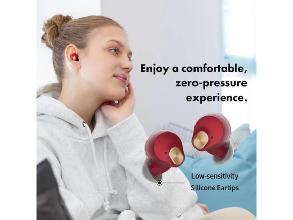 Small Red Wireless Earbuds — Wireless Earbuds, Generic Logic, Inc.