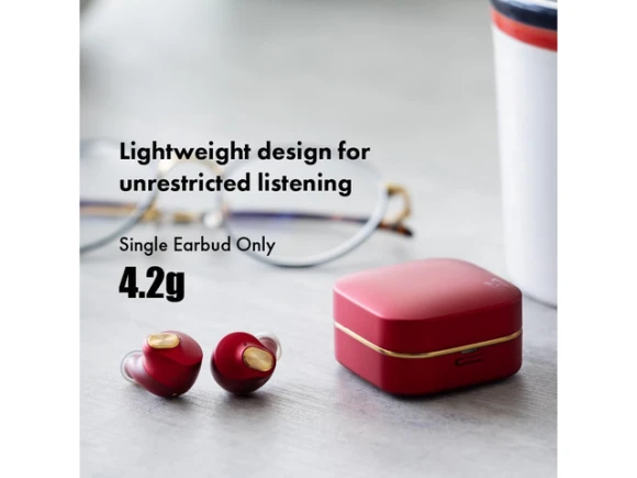 Small Red Wireless Earbuds — Wireless Earbuds, Generic Logic, Inc.