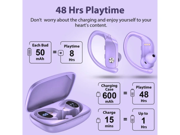 Wireless Earbuds, Green+Purple, 2 Sets — Wireless Earbuds, BMANI