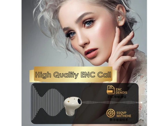 Beige Semi-In-Ear Bluetooth Earbuds — Wireless Earbuds, Generic Logic, Inc.