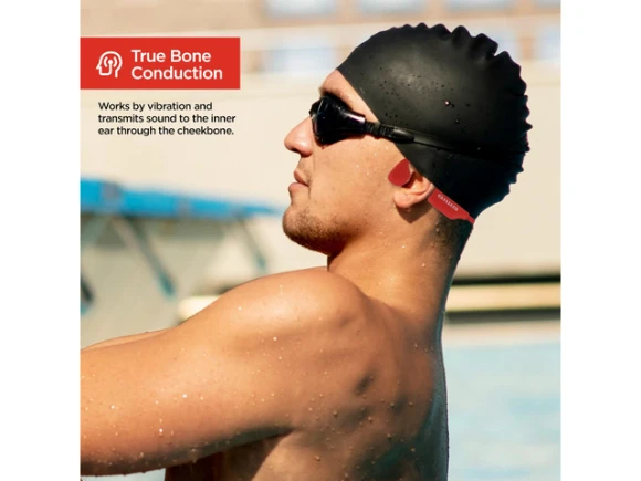 Red Open-Ear Bone Conduction Headphones — Wireless Earbuds, Generic Logic, Inc.