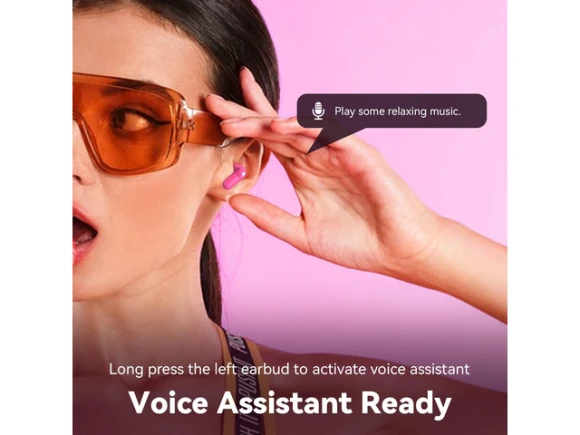 Wireless earbuds, Hot Pink, with mini handbag case and DIY stickers — Wireless Earbuds, Generic Logic, Inc.