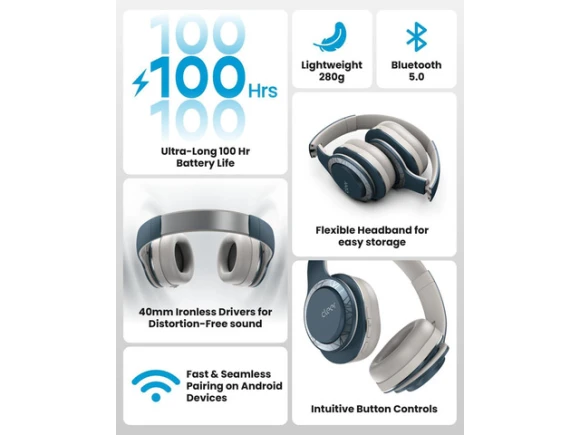 Bluetooth Over-Ear Headphones — Wireless Earbuds, Cleer