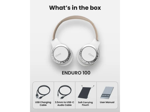 Enduro 100 Sand Over-ear Bluetooth Wireless Headphones — Wireless Earbuds, Cleer