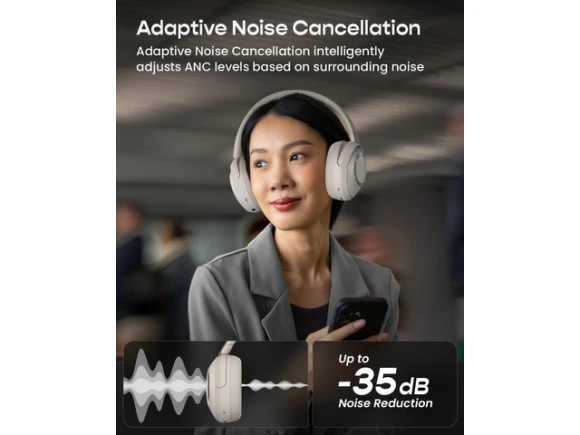 Over-ear Bluetooth headphones, Stone — Wireless Earbuds, Cleer