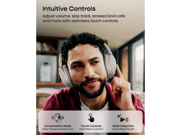 Over-ear Bluetooth headphones, Stone — Wireless Earbuds, Cleer
