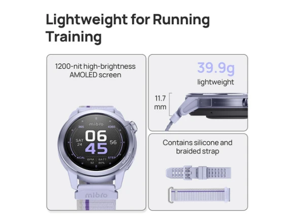 46 mm GPS Running Smartwatch, Light Purple — Smart Watch, Generic Logic, Inc.