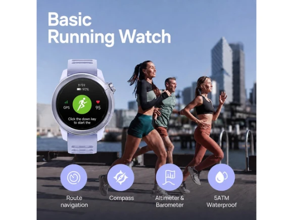 46 mm GPS Running Smartwatch, Light Purple — Smart Watch, Generic Logic, Inc.