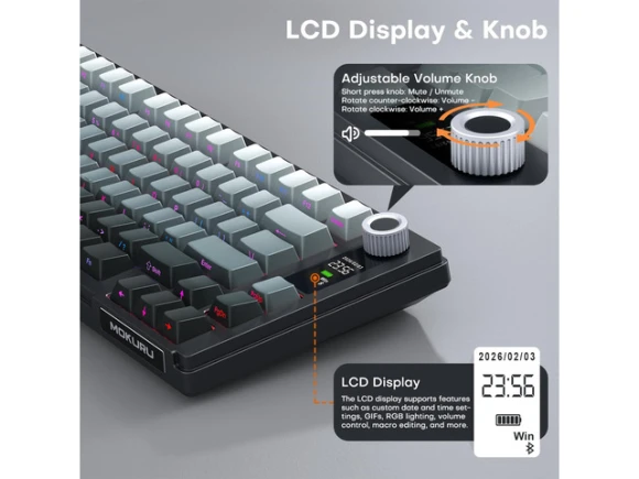 Wireless Mechanical Keyboard, 75% Layout — Bluetooth Keyboard, Generic Logic, Inc.