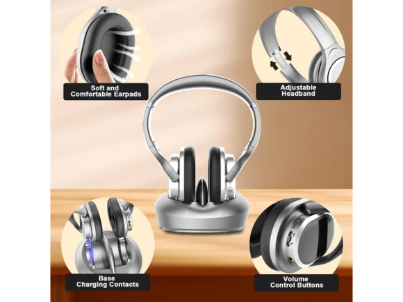 Wireless TV Headphones with RF Transmitter — Wireless Earbuds, Generic Logic, Inc.