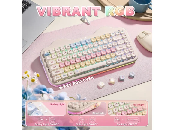 75% Wireless Mechanical Keyboard with Candy Switches — Bluetooth Keyboard, YUNZII