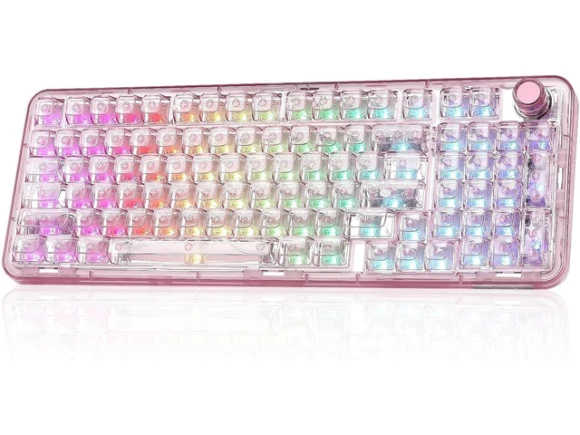 Pink Wireless Mechanical Keyboard — Bluetooth Keyboard, YUNZII