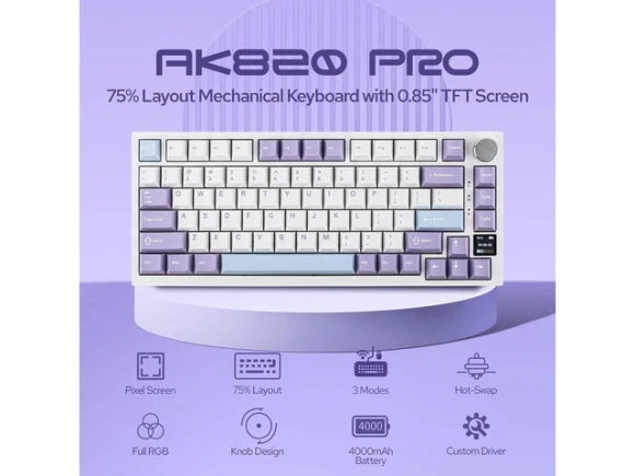 Wireless Mechanical Keyboard with TFT Display and Knob — Bluetooth Keyboard, EPOMAKER