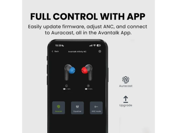 Bluetooth Earbuds with Auracast and Active Noise Cancellation — Wireless Earbuds, Avantree