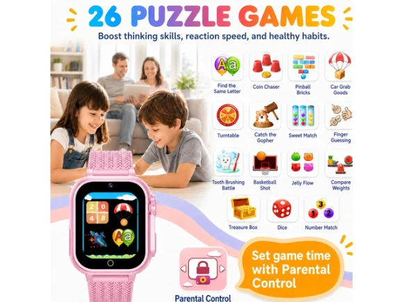 Kids smartwatch, 1.54-inch, pink — Kids Smart Watch, Generic Logic, Inc.