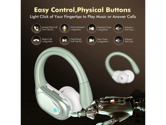 Wireless earbuds, light green — Wireless Earbuds, Generic Logic, Inc.