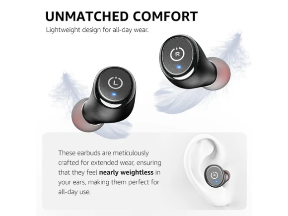 Black Wireless Earbuds — Wireless Earbuds, Mega Brand