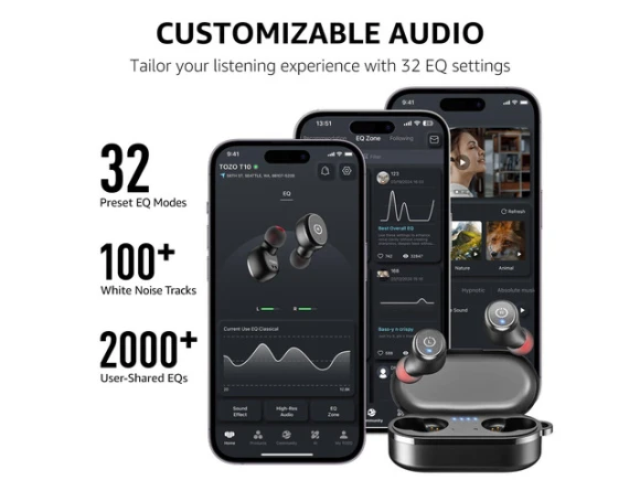 Black Wireless Earbuds — Wireless Earbuds, Mega Brand