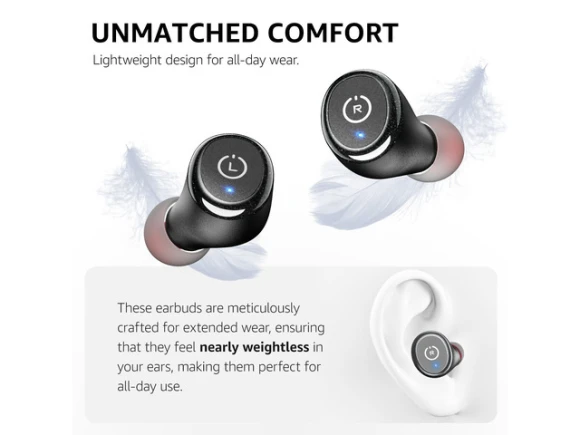 Black Wireless Earbuds — Wireless Earbuds, Mega Brand