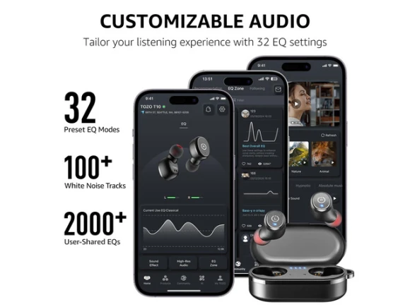 Black Wireless Earbuds — Wireless Earbuds, Mega Brand