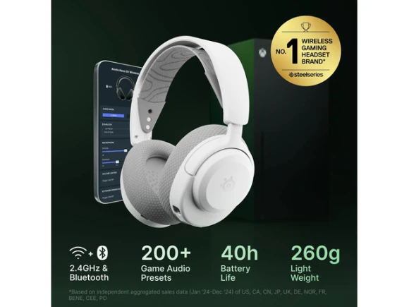 White Gaming Headset — Wireless Earbuds, SteelSeries