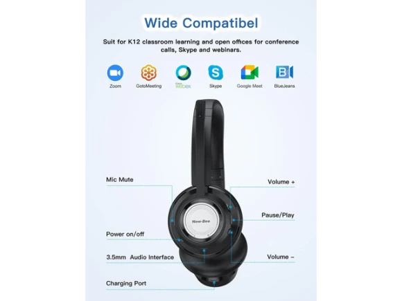 Wireless Bluetooth Headset — Wireless Earbuds, New Bee