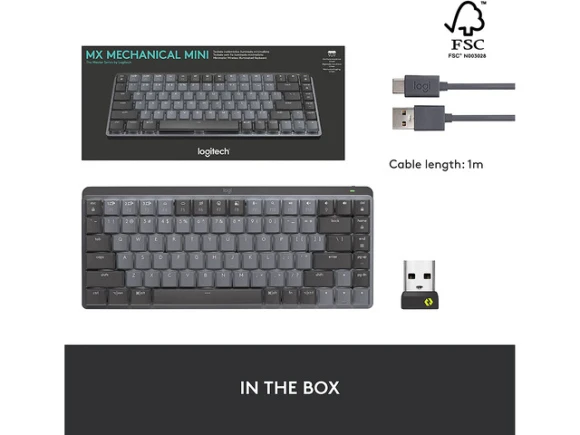 Wireless illuminated mechanical keyboard, Graphite — Bluetooth Keyboard, Logitech