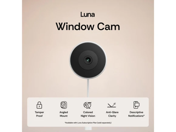 Indoor Security Camera with Stick-On Angled Glass Mount — Security Camera, Generic Logic, Inc.