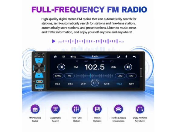 Single DIN Car Stereo — Car Infotainment System, Generic Logic, Inc.