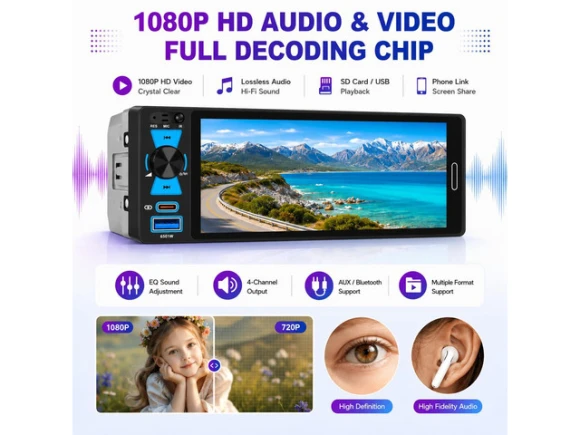 Single DIN Car Stereo — Car Infotainment System, Generic Logic, Inc.
