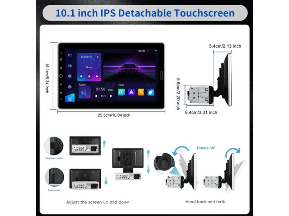 10.1-Inch Single-DIN Car Radio Stereo — Car Infotainment System, Generic Logic, Inc.