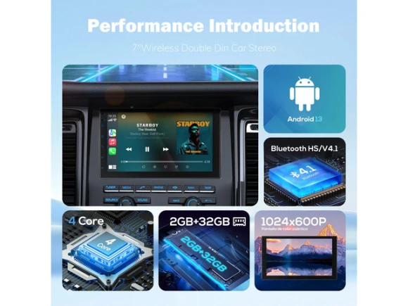 7-Inch Double DIN Car Stereo — Car Infotainment System, Generic Logic, Inc.