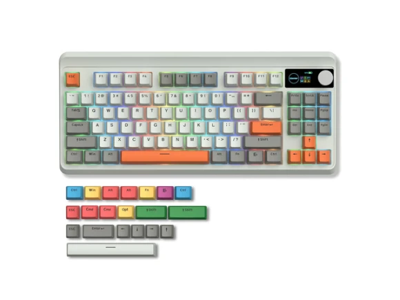 75% Mechanical Keyboard with TFT Display and Knob — Bluetooth Keyboard, Womier