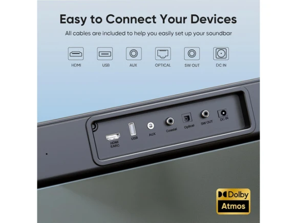 2.1-Channel Soundbar with Dolby Atmos — Sound Bar, Generic Logic, Inc.