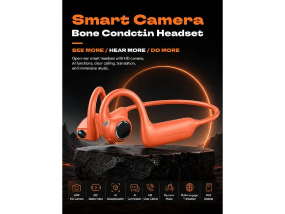 Bone Conduction Headphones with Camera — Wireless Earbuds, Generic Logic, Inc.