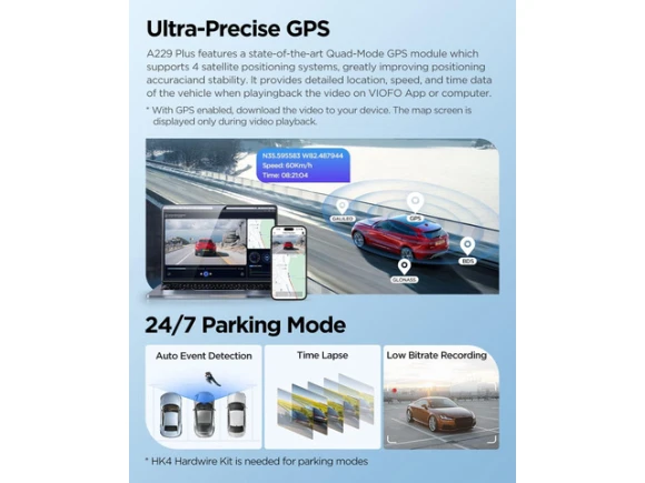 2-Channel Front and Rear Dash Camera — Dash Cam, VIOFO