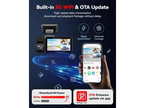 3-Channel Dash Cam — Dash Cam, REDTIGER