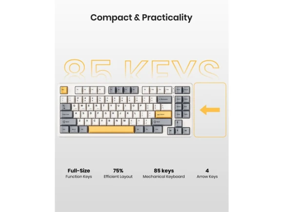 75% Compact Wireless Mechanical Keyboard — Bluetooth Keyboard, WESTWAY